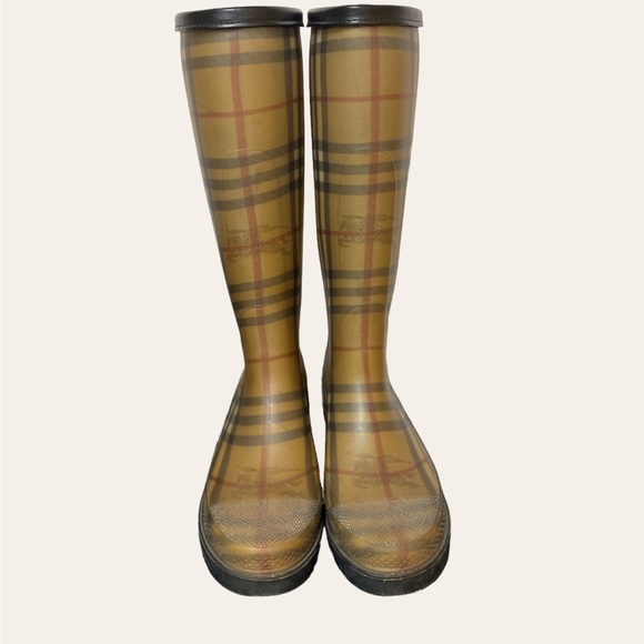 BURBERRY Haymarket Rain Boots Plaid Check Pattern - Picture 2 of 8